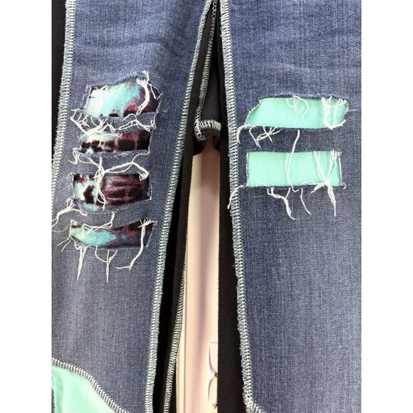 Styles Ever After Kim Styles Designer Jeans Handcrafted Patchwork  XXS 0-4 NEW - Picture 4 of 8